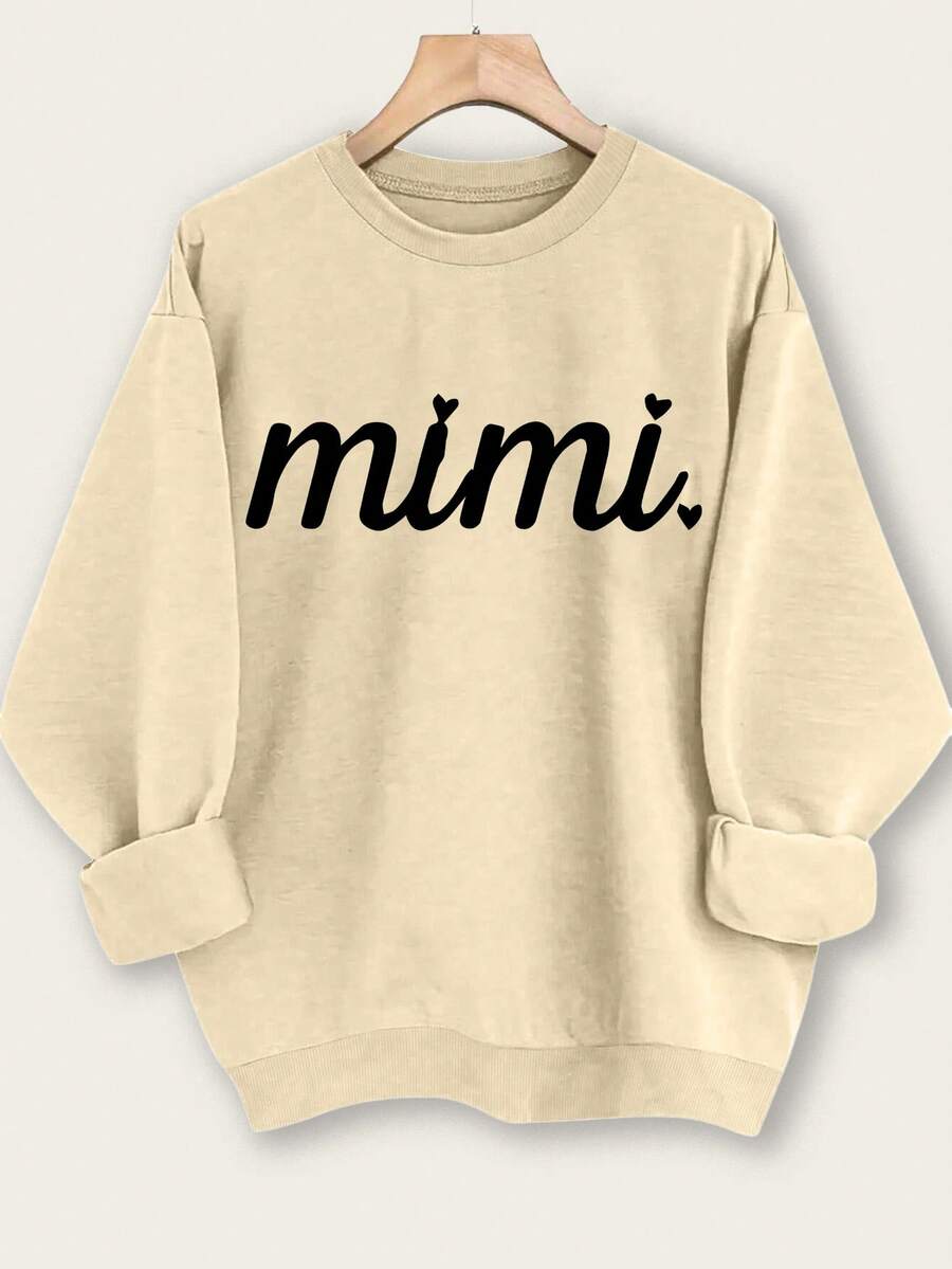 INAWLY 女士休闲圆领印花卫衣，适合秋冬季节，也可作为毕业礼服、返校礼服、毕业典礼礼服、教师礼服等。 - 卡其色 - 查看 1