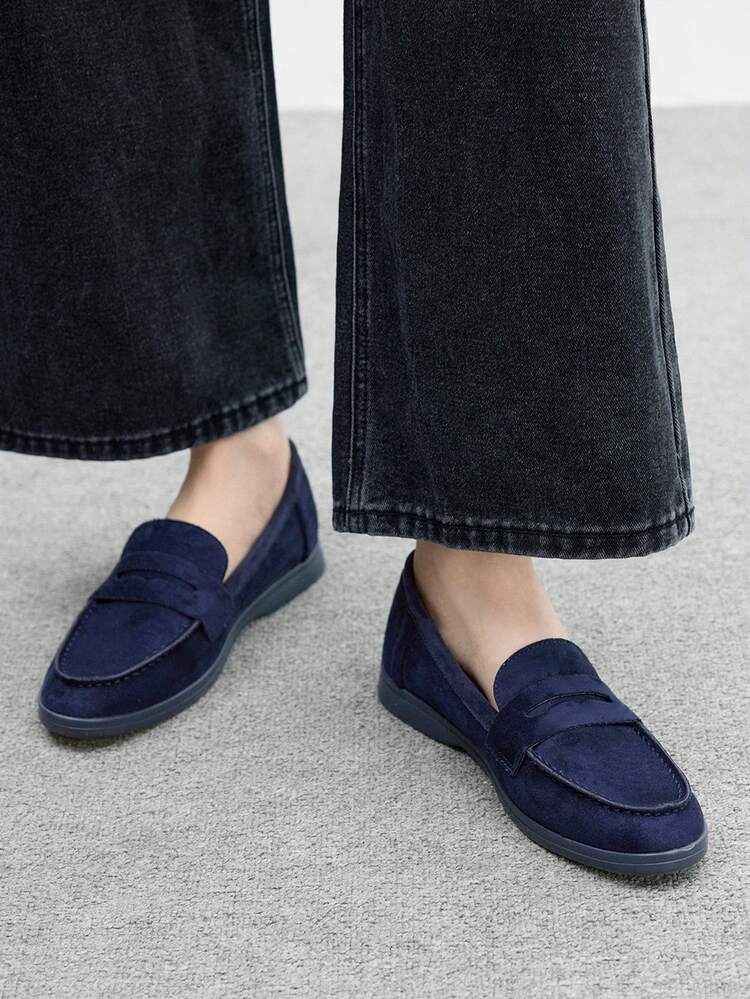 CUCCOO BIZCHIC Women's Fashionable Coffee-Colored Suede Comfortable Casual Loafers, Suitable For Commuting, Outdoor Walking, Work, Daily Wear, Versatile Flat Shoes For Christmas Spring Shoes