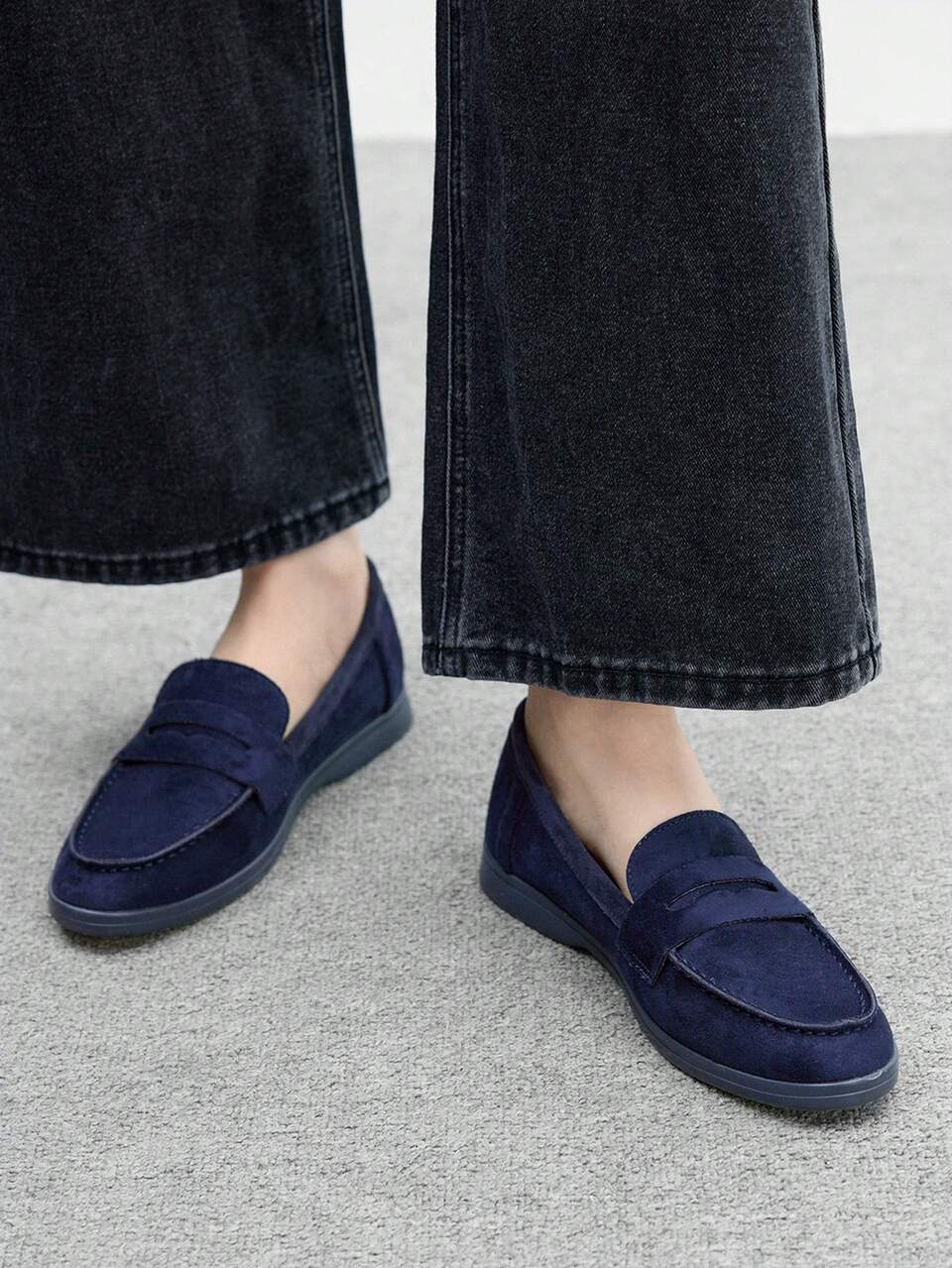 CUCCOO BIZCHIC Women's Fashionable Coffee-Colored Suede Comfortable Casual Loafers, Suitable For Commuting, Outdoor Walking, Work, Daily Wear, Versatile Flat Shoes For Christmas Spring Shoes