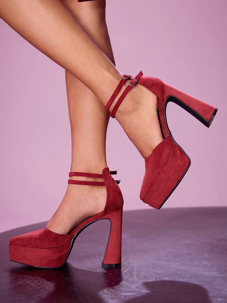 CUCCOO LuxiPop Buckle Design Fashionable Glamorous Platform High Heels, Suitable For Parties, Gatherings, Music Festivals, Halloween, Christmas, Nightclub