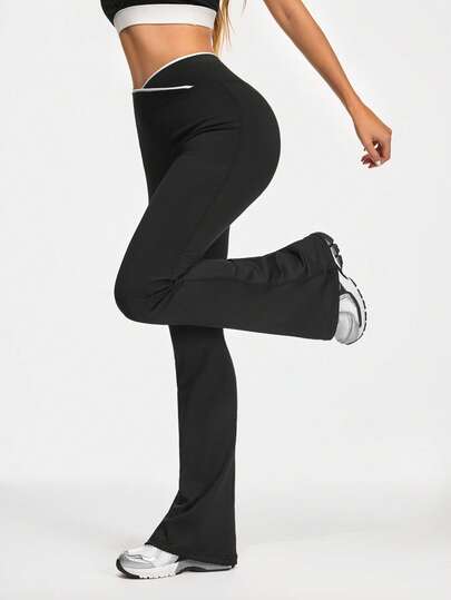 Easify SHEIN Sport Women's Casual Sports Yoga & Studio Flare Pants