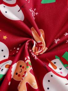 Girls Gingerbread Man & Santa Claus Print Long Sleeve Snug Fit Pajama Set Whole Family Matching Pjs - Multicolor - View 6