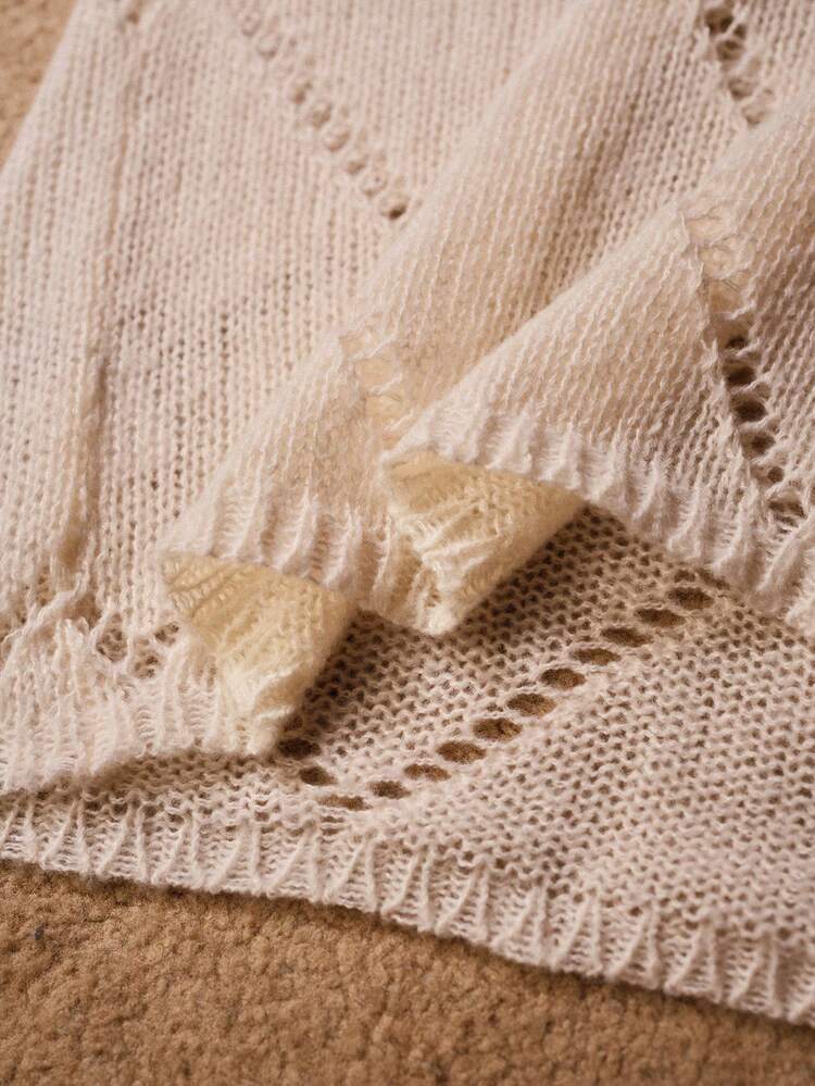 ELEGANT PARTY SEQUIN RHOMBUS HOLLOW BOAT NECK SWEATER, AUTUMN/WINTER