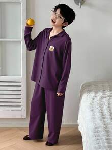 Dazy Kids Kids Fall Clothes Boys Pajama Set - Purple - View 4