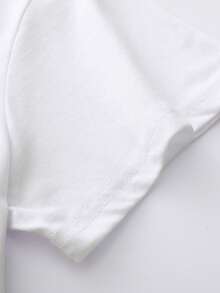 Franclia 女士休闲日常通勤时尚亮片拼接蝴蝶图案圆领短袖白色T恤，夏季 - 白色 - 查看 4