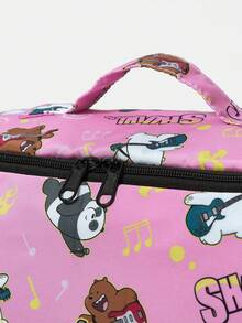 We Bare Bears X SHEIN Cute Bear Print Travel Luggage Storage Handbag