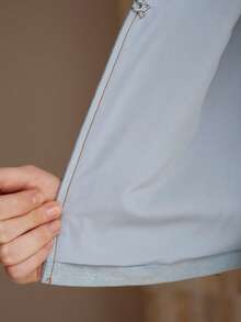 MOTF PREMIUM BEADED DETAIL VEST JACKET - Blue - View 7