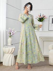 Yasmyna Romantic Floral Lace Patchwork Loose Fashionable Dress For Women - Multicolor - View 4