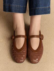 Rosivie أحذية نسائية مسطحة بلون بوردو عصرية