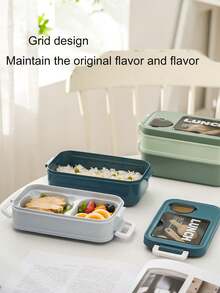 1个塑料双层午餐盒，带餐具，可微波炉加热，防漏食品容器，适合返校季、学校用品、教室、露营、野餐、家庭厨房使用。 - 粉紅色(附沾料盒) - 查看 8