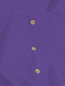 GlowEve Women's Fashion Business Solid Color Heart Neck Long Sleeve Casual T-Shirt - Violet Purple - View 5