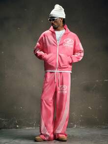 AXEPEAK Men's Casual Sports Sweatshirt 2 Pieces Set Cardigan Sweatshirt Loose Fit Knit Set