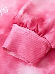 JNSQ Conjunto de 2 piezas para niñas preadolescentes - Sudadera con mangas largas y efecto tie-dye y pantalón de chándal de pierna recta holgada, adecuado para otoño, invierno, uso diario, actividades al aire libre, vacaciones, ropa urbana, fiestas y casual - Rosa - Ver 8