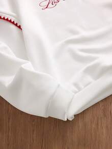 SWAVVY Sudadera con capucha casual para hombre con bordado de letras, otoño/invierno - Beis - Ver 4