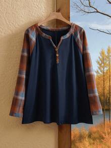 SHEIN CURVE+ Plus Size Halloween Tops With Sleeves Blouses