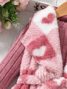 SHEIN Elladie kids 女童休闲罗纹上衣、裤子和背心三件套 - 粉色 - 查看 4