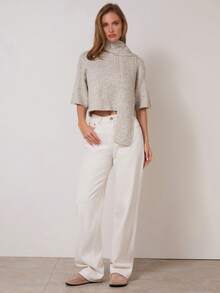 COSMINA Damen elegantes kurzärmliges Strick-Top mit Schleife, vielseitig für Pendeln & Büromode, Frühherbst - Kamelfarben - Übersicht 5