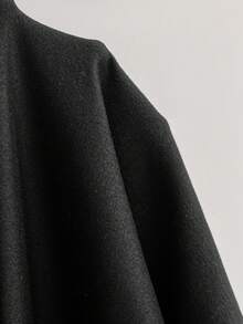 EgrlEra Black High Stretch Knit Fabric Rhinestone Decor Deep V Bodysuit For Women, Autumn/Winter , Minimalist Versatile, Sexy Retro Chic, Suitable For Party, Date, Casual Daily Wear - Black - View 7