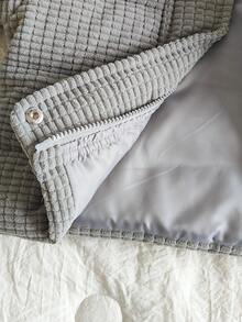 SHEIN Vintaside Kids 女婴冬季长袖连帽外套，可爱时尚，简约百搭，非常适合户外旅行，提供充足的保暖保护，既时尚又实用。 - 深灰色 - 查看 5