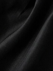 SHEIN MOD Váy đen không tay có viền tương phản, trang trí nơ và chân váy xòe rộng - màu đen - Xem 4