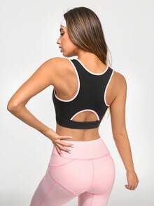 Gameset SHEIN Sport Soutien-gorge de sport minimaliste au contraste de couleurs pour femmes, pour un usage quotidien - Multicolore - Voir 2