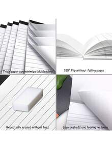 SHEIN 5PCS Set 3X5 Inch Lined Memo Pads Writing Notebooks 30 Sheets Each Multi Purpose For School Office Supplies Study Work Stationery Essentials - White - View 5