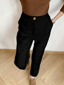 EMERY ROSE Women's Fashionable Slim-Fit Long Suit Pants, Winter - Black - View 6