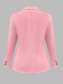 EMERY ROSE Áo khoác blazer dài tay công sở thanh lịch, vừa vặn, màu trơn - Hồng - Xem 2