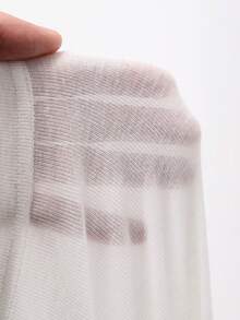 DAZY Women's Sexy Casual Asymmetric-Shoulder Short Sleeve Sheer Top, Summer Vacation - White - View 8