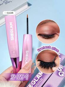 SHEGLAM All Eyes On You 睫毛膠眼線液透明防水液體假睫毛膠持久防汗透明眼線筆專業眼妝眼線筆 品牌 美容 化妝 化妝品 適合女性與女孩 完美搭配冬季 Y2K 時尚 流行 生日禮物 假期 派對準備就緒 最佳顏色