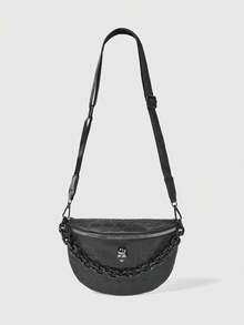 ROMWE Grunge Punk Nova tudo-em-um moda bolsa de peito retro personalidade bolsa crossbody versão coreana - Preto - Ver 1