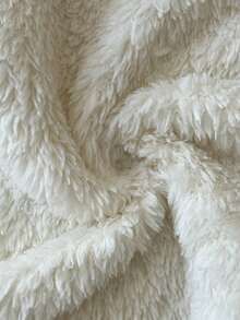 SHEIN Unity 1件女士杏色毛领开衫外套，休闲通勤冬季外套 - 杏色 - 查看 6