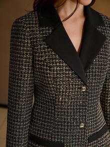 MOTF PREMIUM 翻领纽扣前襟连衣裙 - 黑色 - 查看 2