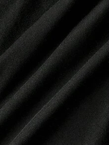 ROMWE EDITION 大码暗黑朋克风不对称肩部宽松撞色复古大码T恤，黑色 - 黑色 - 查看 5