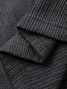 FRIFUL 女士无袖荷叶边网纱拼接休闲长裙 - 深灰色 - 查看 7