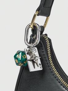ROMWE Kawaii 1pc Unisex Creative Cartoon Dice Keychain Metal Playing Card Pendant Fashionable Bag Charm Cross - Multicolor - View 1