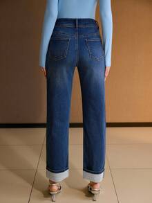 MOTF PREMIUM WOMEN'S ELEGANT FASHIONABLE SLIM FIT WASHED DENIM JEANS - Dusty Blue - View 3