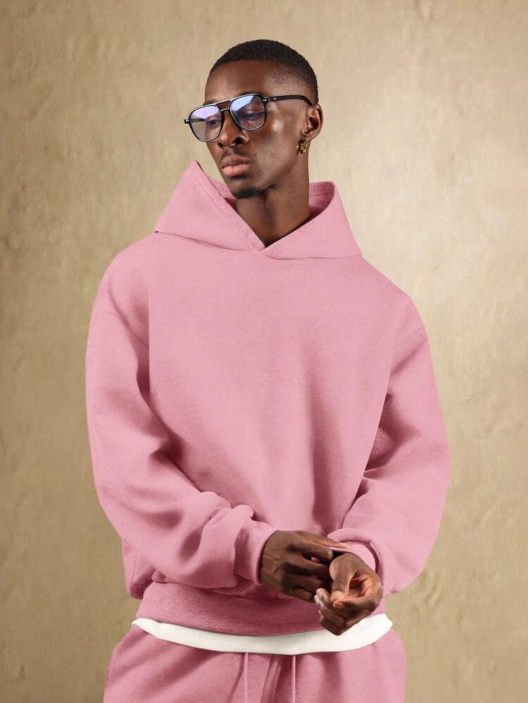 Essential Oversized Pullover Hoodie With Drawstring And Drop Shoulder