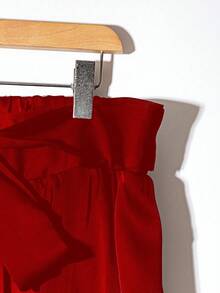 GlowEve CURVE Falda de burbuja floral con lazo decorativo, elegante y de moda para mujer de talla grande - Rojo - Ver 4