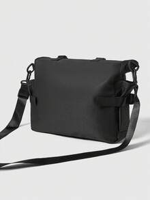 ROMWE Grunge Punk 輕便商務休閒中型郵差包釋放扣裝飾帶包飾和徽章適合青少年女孩女大學生、菜鳥和白領非常適合辦公室、大學、工作、商務、通勤、戶外、旅行、郊遊 - 黑色 - 查看 5