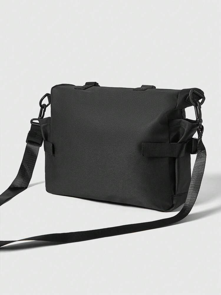 ROMWE Grunge Punk Leve, Casual De Negócios, Bolsa Mensageiro Média, Decoração De Fivela Com Pingente De Bolsa E Emblemas Para Meninas Adolescentes, Mulheres, Estudantes Universitários, Novatos E Trabalhadores De Colarinho Branco, Perfeito Para Escritório, Faculdade, Trabalho, Negócios, Deslocamento Diário, Ao Ar Livre, Viagens, Passeios - Preto - Visão 5