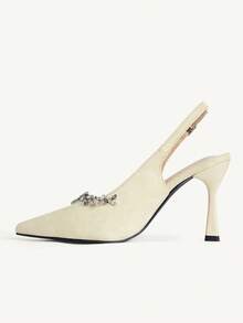 CUCCOO HITCHD 女士尖头水钻装饰细高跟鞋，优雅奢华浪漫性感哥特风黑色麂皮一脚蹬高跟鞋，适合正式场合、婚礼宾客、下午茶、约会之夜、派对、婚礼、盛会、万圣节、圣诞节、感恩节、生日等场合。 - 芥末黃 - 查看 11