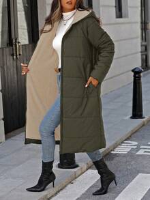 EMERY ROSE Women's Casual Everyday Zip-Up Hooded Jacket - Army Green - View 1