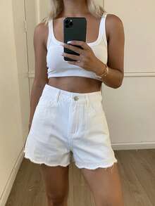 DAZY Women's Loose Casual Vacation Style Denim Shorts, Summer New Arrival - White - View 6