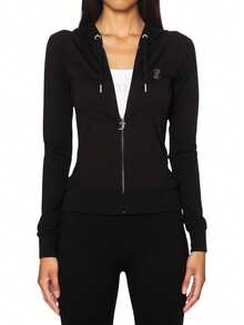 Juicy Couture Women's Full Zip Sweatshirt Black - Black - View 2
