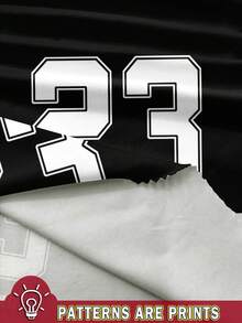 SHEIN Bolty Teen Boy Casual Fashionable Classic Cool Baseball Sports Style, No.23, Star Pattern, "GENIUS STAY STRONG" Graphic Print Short Sleeve Round Neck T-Shirt, Suitable For Summer Boys Football Jersey Custom Jersey Kids Star Shirts Youth Boys Clothes Number 23 Jersey - Multicolor - View 5