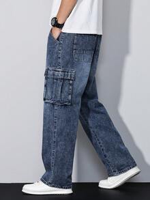 Manfinity Homme 男士休闲水洗直筒工装牛仔裤