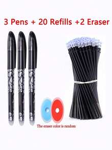 56-Pack Erasable Gel Pens Set With Refills, 0.5mm Thermal Friction Erasable Ink For School Supplies, Back To School, Student Writing Essentials