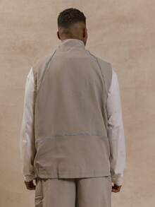 Musero جاكيت صيفية بدون أكمام مع سحاب للرجال، مناسبة للعطلات والأجازات