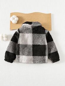 Cozy Pixies Babyjacke für Jungen, bunt, kariert, langärmelig, warm gefüttert, dick, gestrickt - Schwarz - Übersicht 2